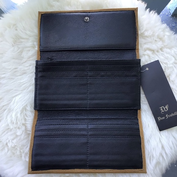 NWT Due Fratelli Genunie Leather Long Tri-fold Wallet Clutch Made in Canada - Picture 5 of 14